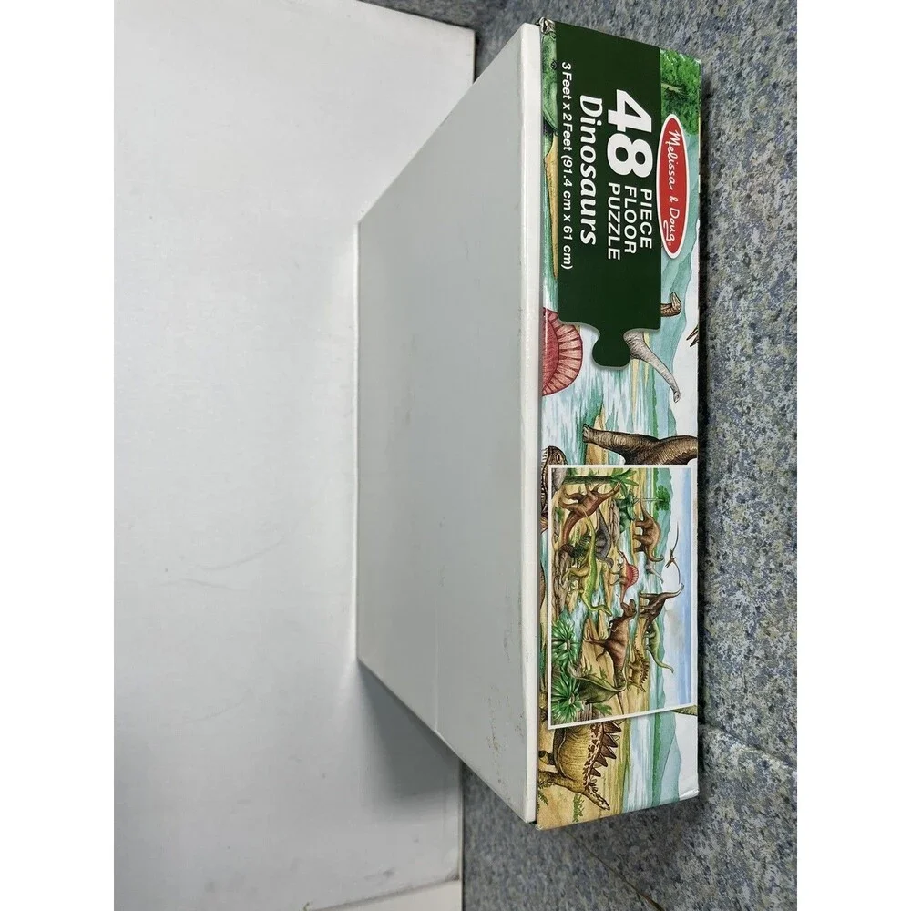 MELISSA & DOUG Floor Puzzle Dinosaurs 48 Jumbo Pieces Easy Clean 🧩🎁 EUC